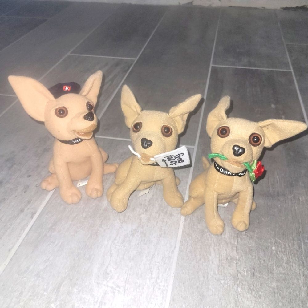 Taco Bell Plush Chihuahua Dogs 6" Tall Clean Official Product